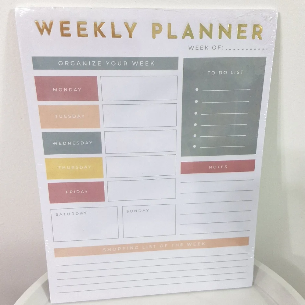 Weekly Planner Pad, NEW, 10.7 in X 8.26 in